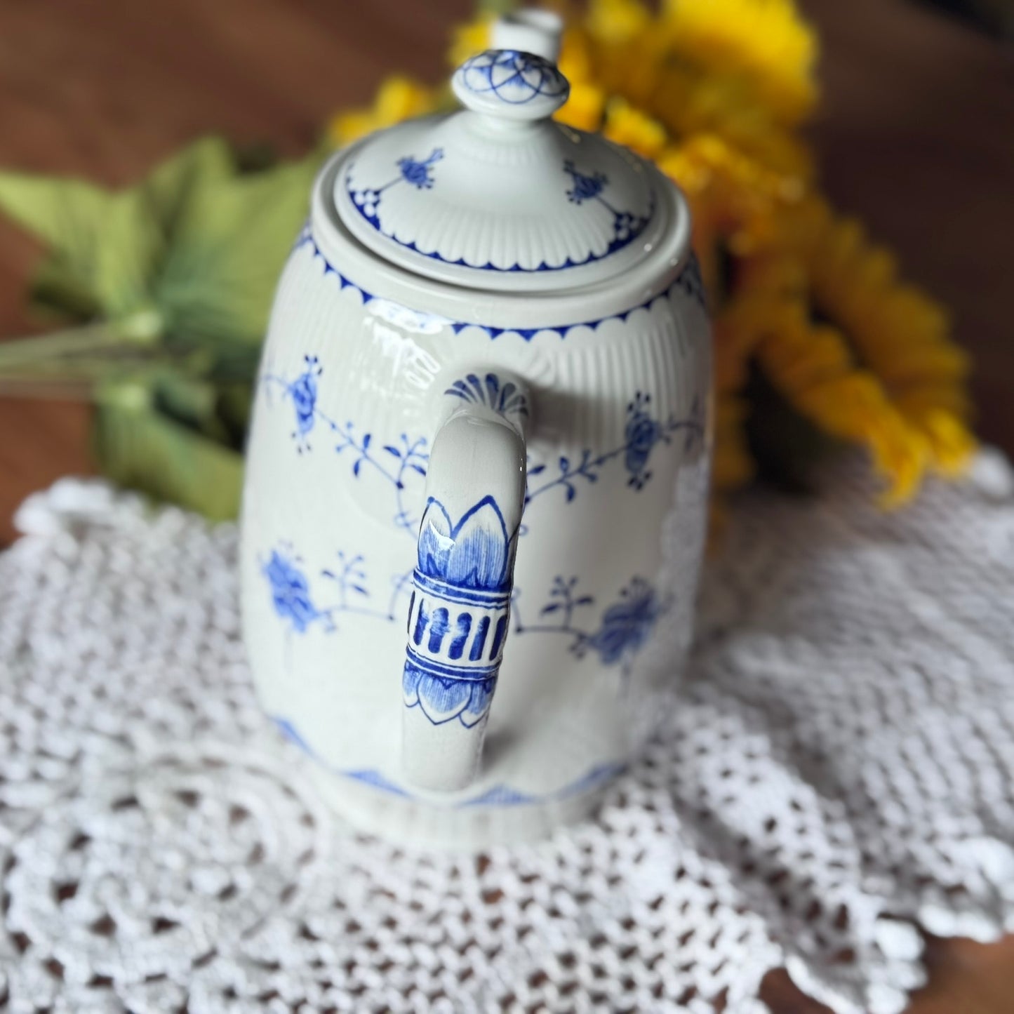 MASON'S Denmark Blue & White Ironstone Coffee/Teapot