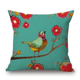 Bird/Floral Pillow Cover