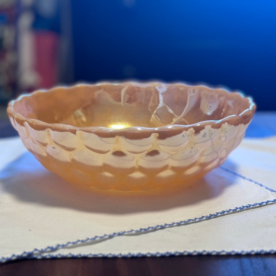 Anchor Hocking Fire King Peach Lustre Bubble Bowl