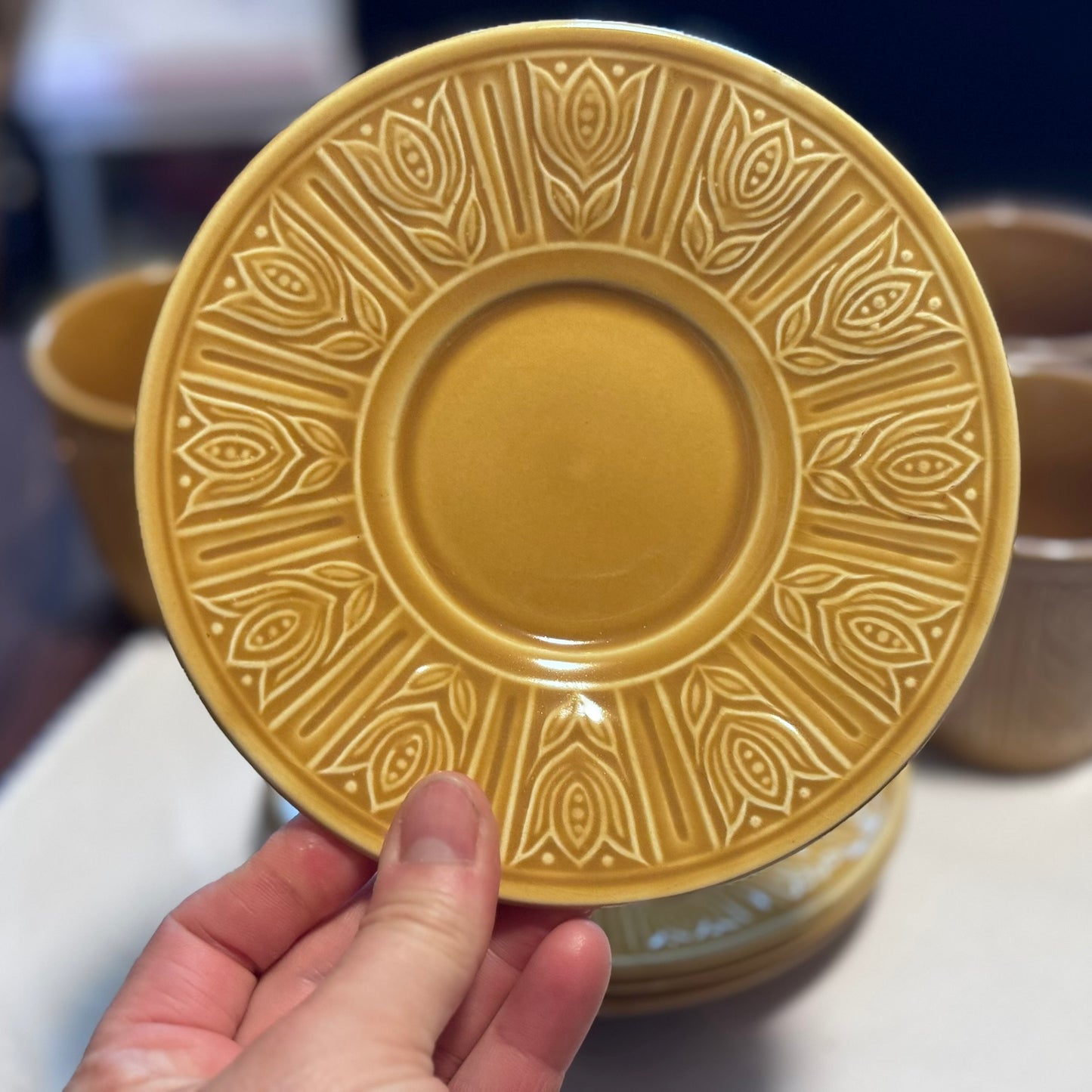 Tams England Harvest Gold Tulip Coffee Cups & Saucers