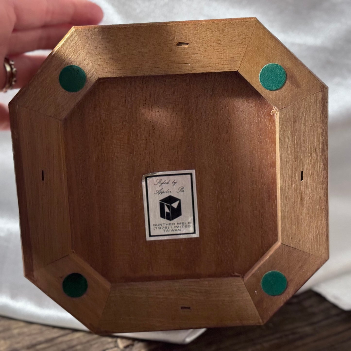 MELE Wooden Stained Glass Floral Jewelry Box