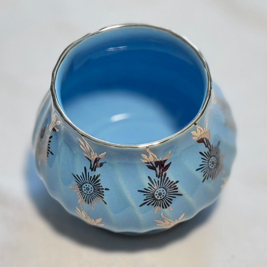 Sadler Swirl Blue Cornflower Sugar Bowl
