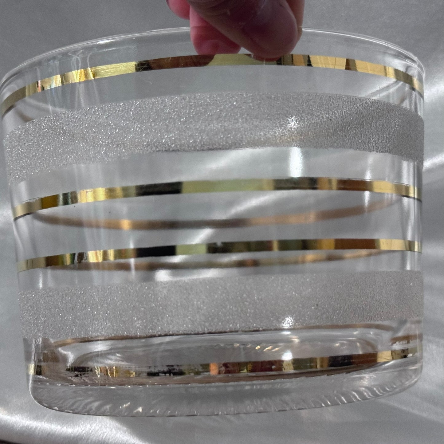 Sugar Texture and Golden Striped Ice Bucket