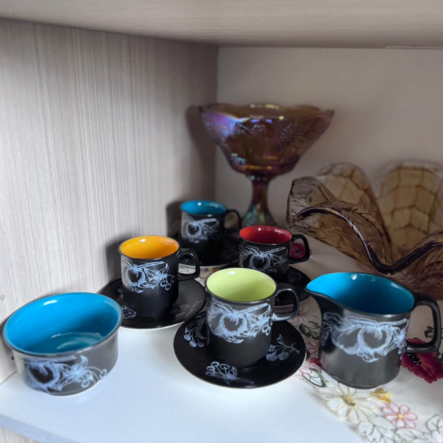 Crown Devon Harlequin Coffee Set