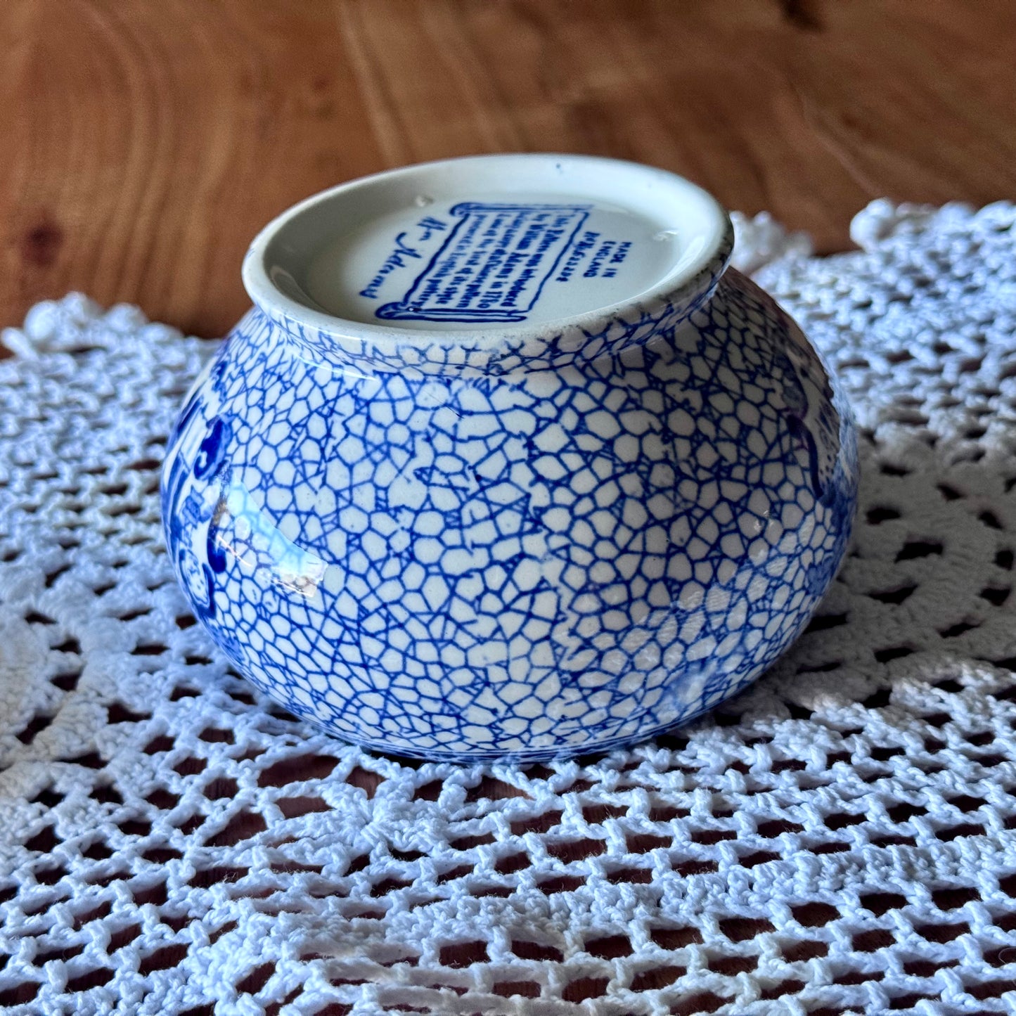 William Adams English Blue Pottery Trinket/SugarGinger Jar