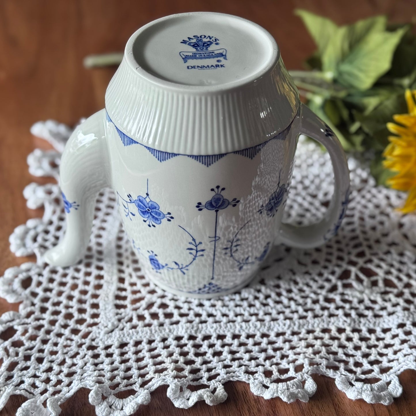 MASON'S Denmark Blue & White Ironstone Coffee/Teapot