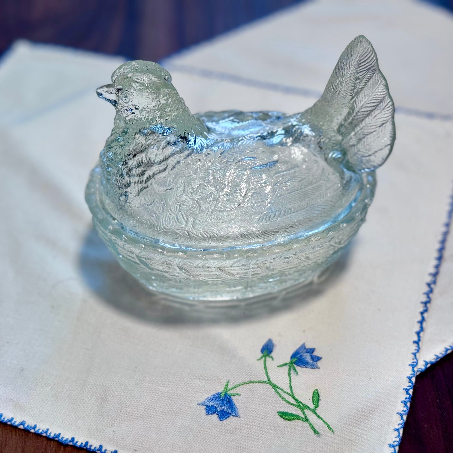 Split Tail Hen On Nest Butter Dish/Candy Dish