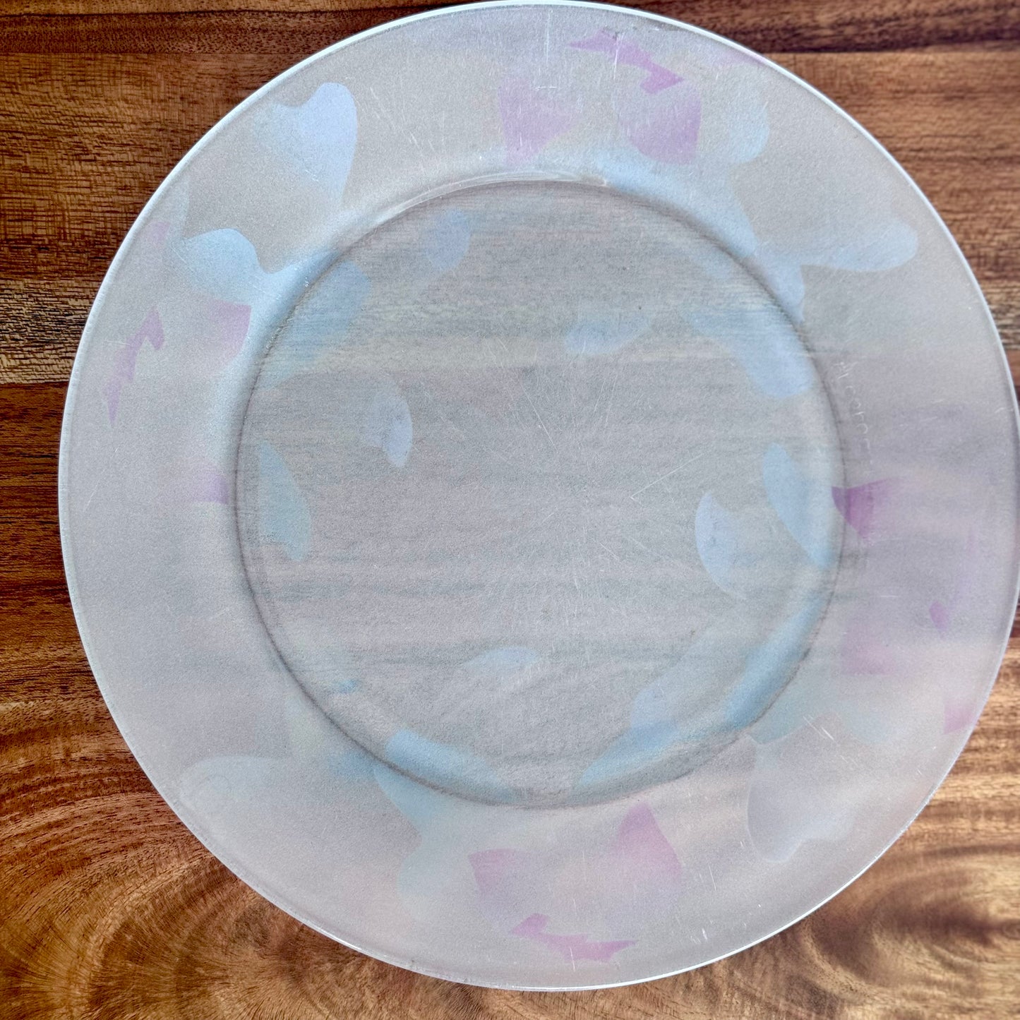 Arcoroc France Frosted Glass Dinner Plates