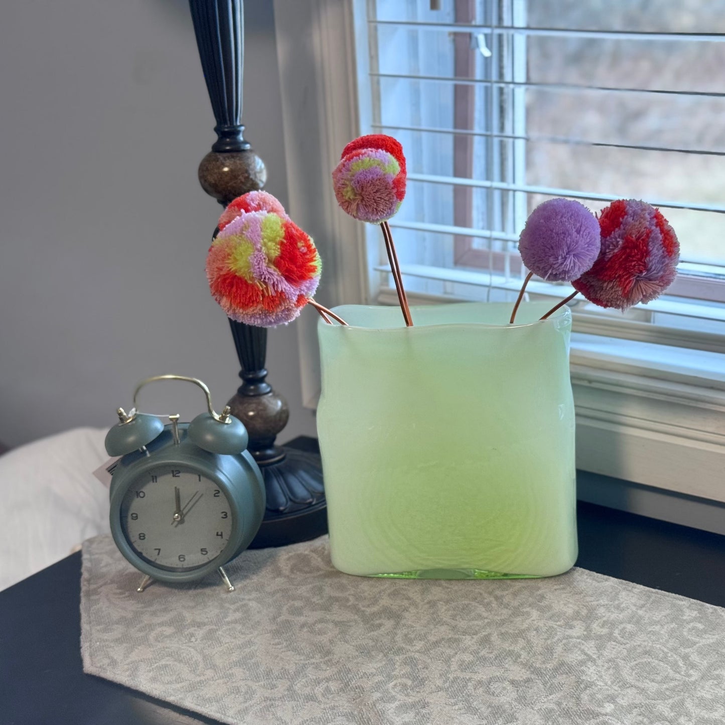 Green Glass Planter Vase