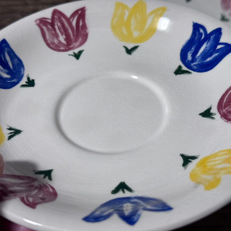 John Tams, England 'Tulip' Cup and Saucers
