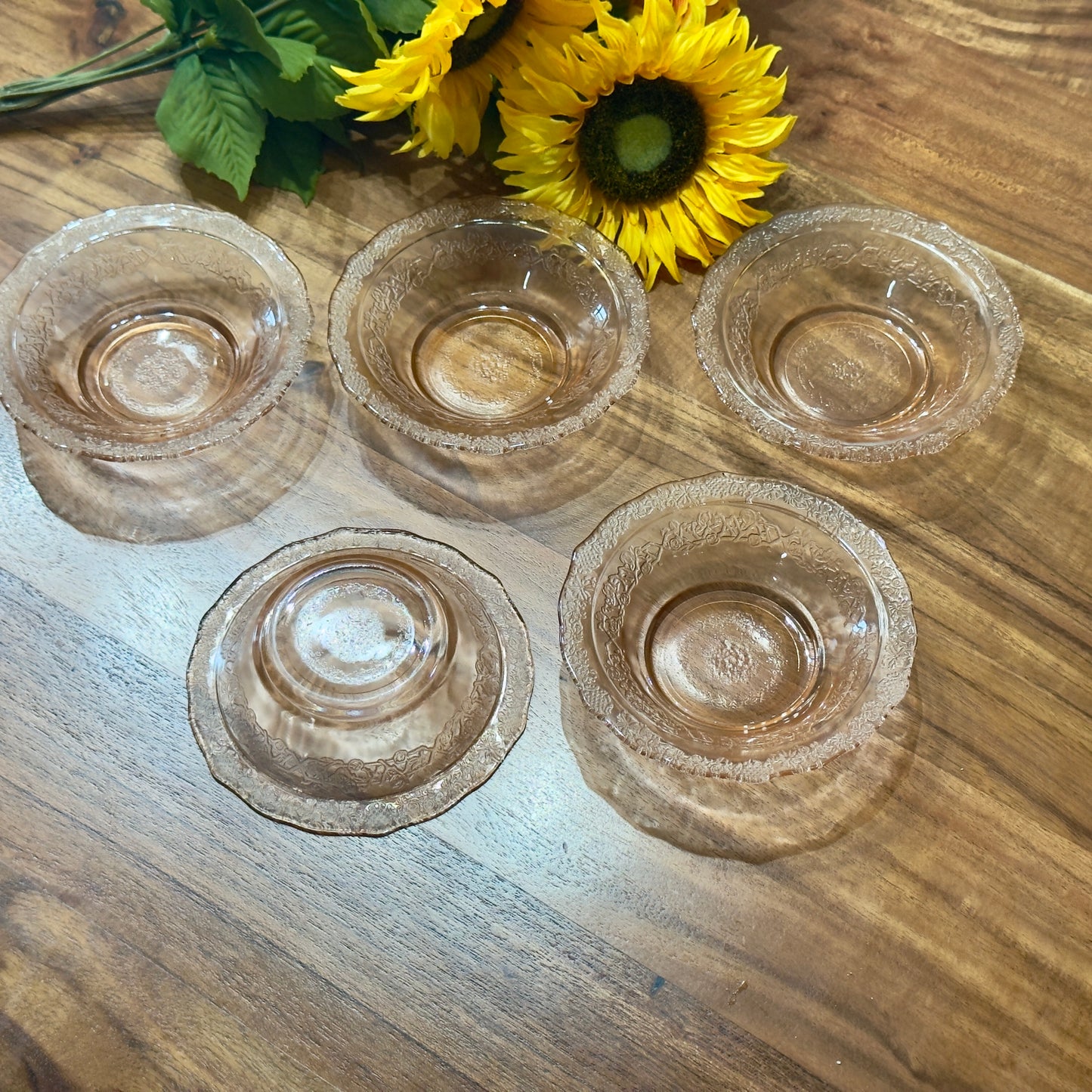 Federal Depression Glass 'Normandie' Pink Bread & Butter/Dessert Bowl