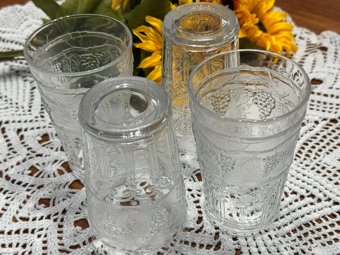 Raised Grape Vine Drinking Glasses Made In France