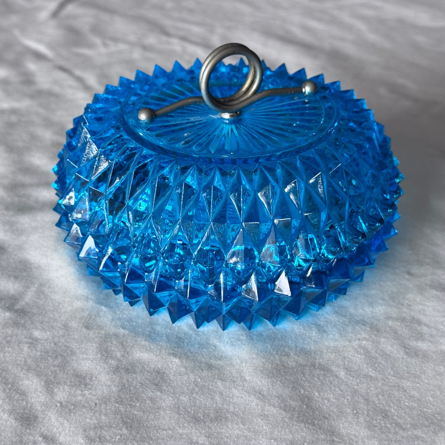 Indiana Glass Diamond Point Candy/Powder Jar