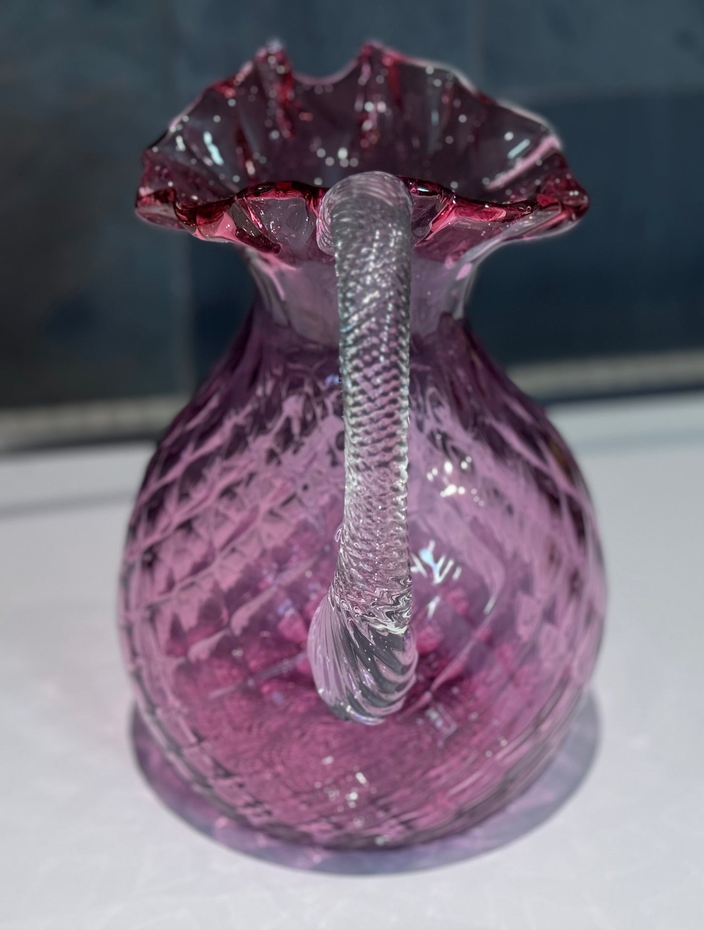 Cranberry Glass Pitcher Jug