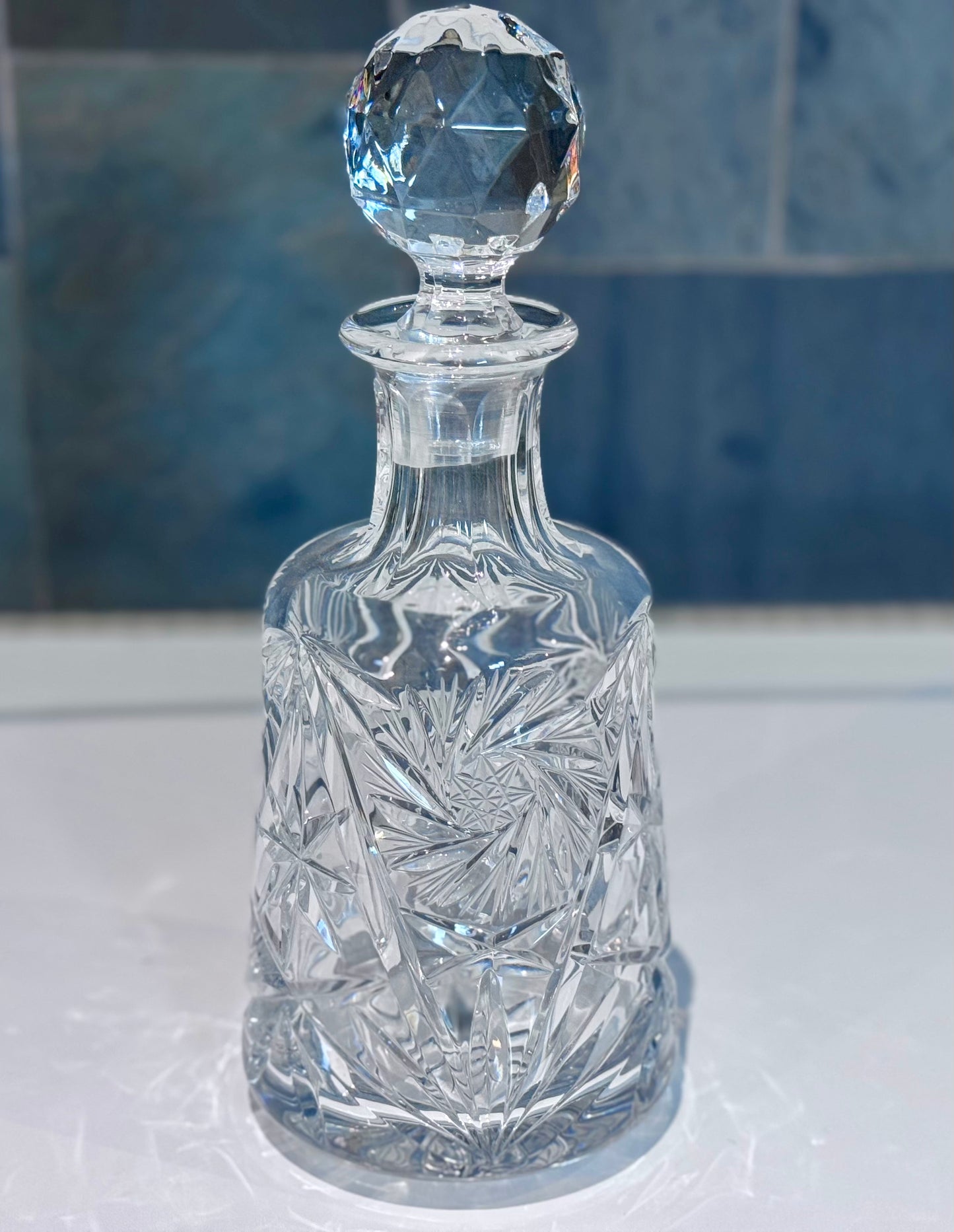 Pinwheel Cut Crystal Decanter