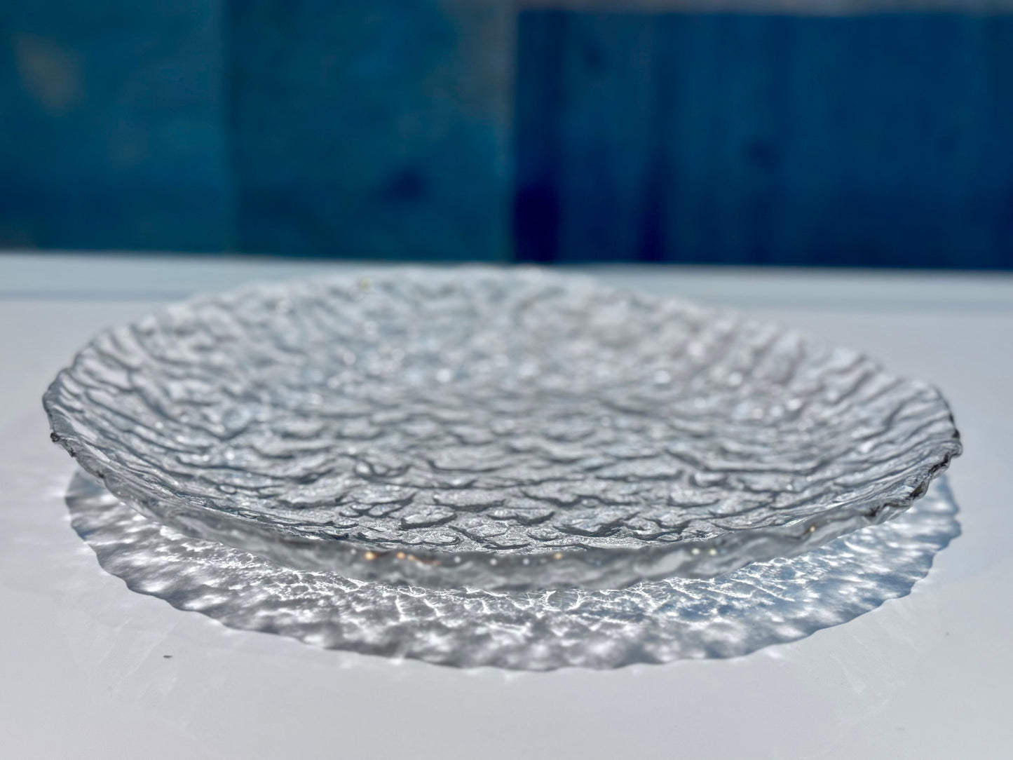 Scandinavian Ice Glass Serving Plate