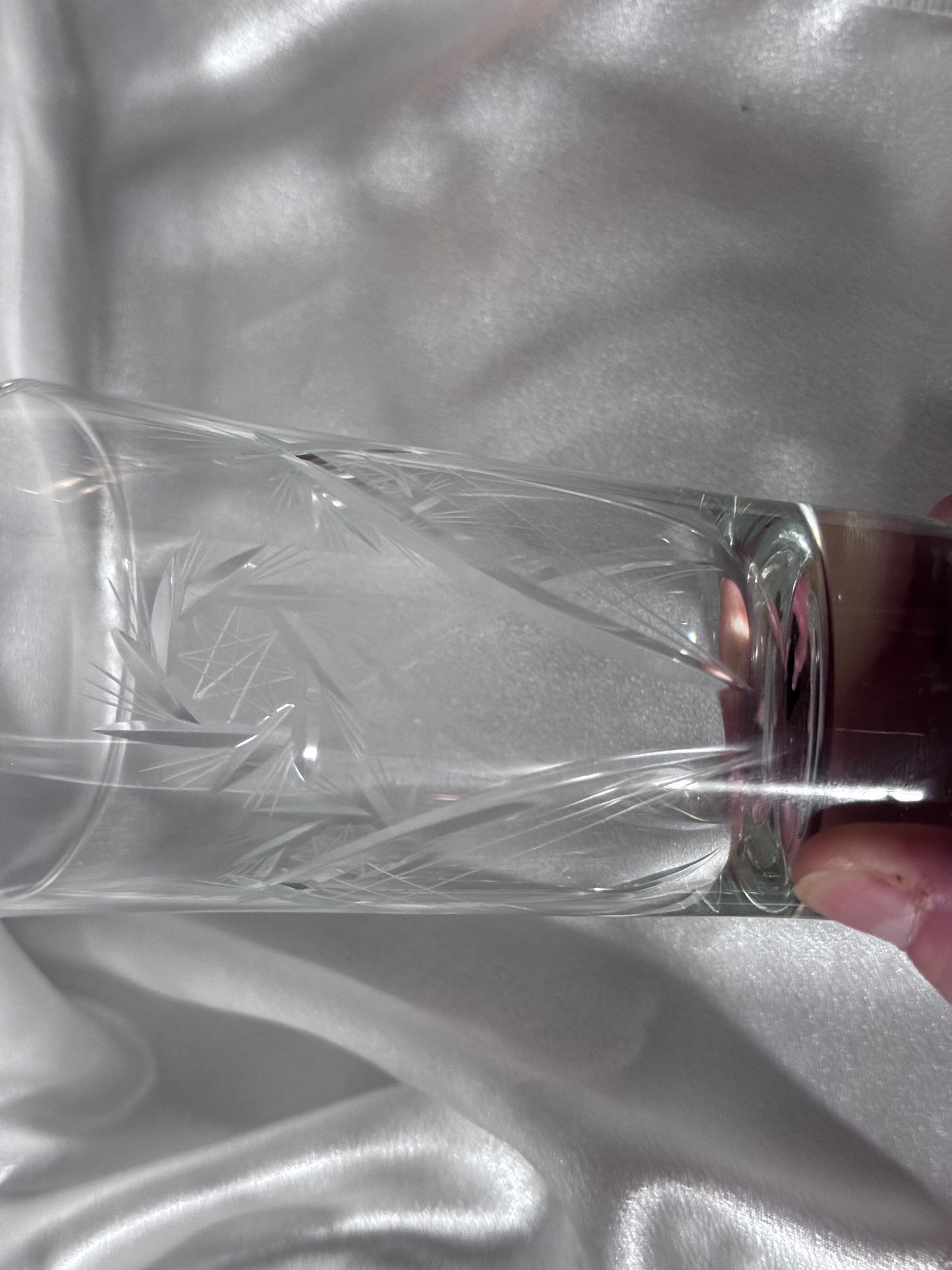 Cut Crystal Pinwheel Highball Glasses
