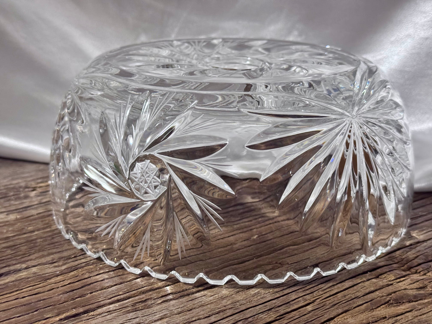 Bohemian Cut Crystal Pinwheel Sawtooth Bowl
