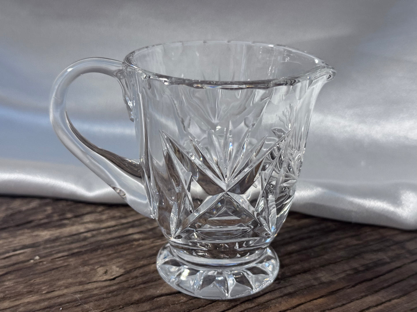 Cut Crystal "Pinwheel/Star of David" Pattern Milk and Sugar Set