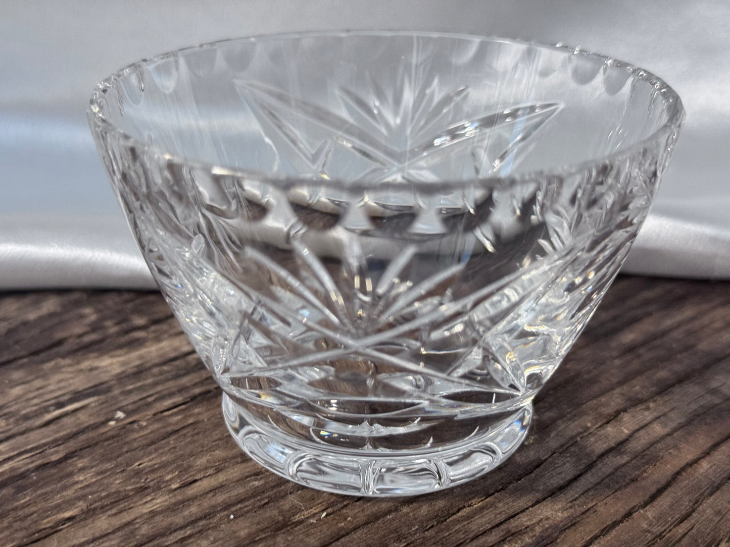 Cut Crystal "Pinwheel/Star of David" Pattern Milk and Sugar Set