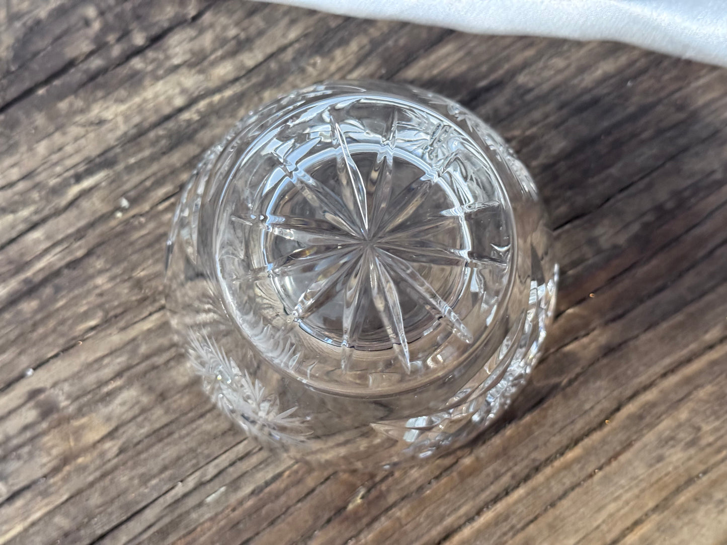 Cut Crystal "Pinwheel/Star of David" Pattern Milk and Sugar Set