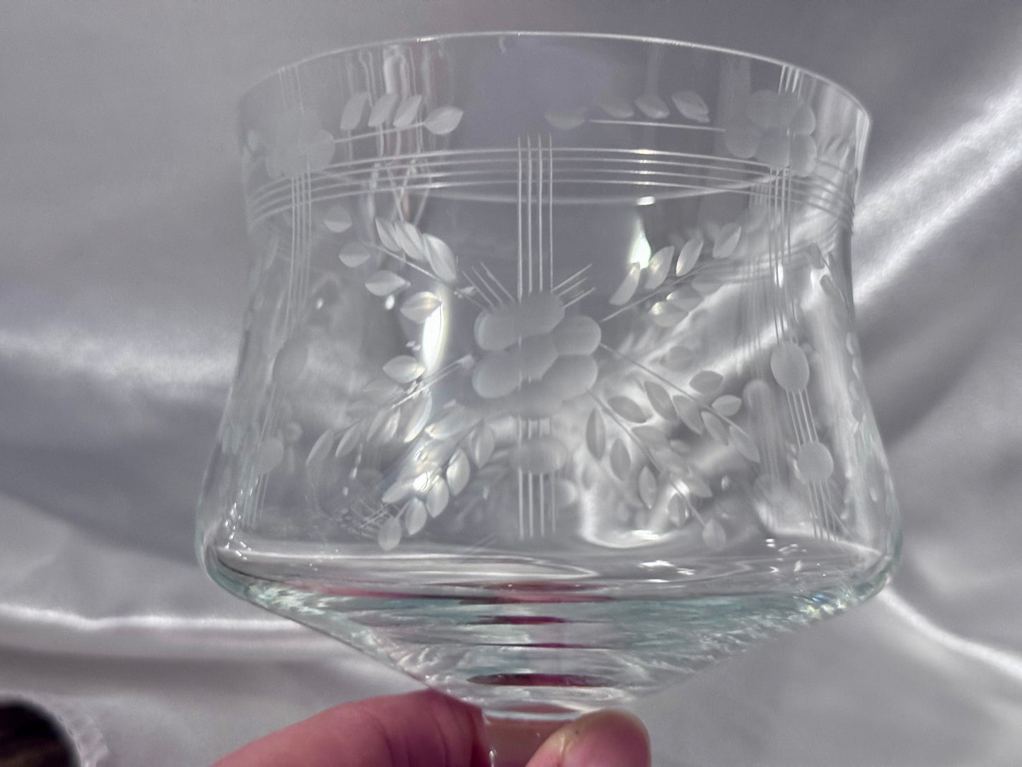 Crystal Cornflower Shrimp Cocktail Glasses