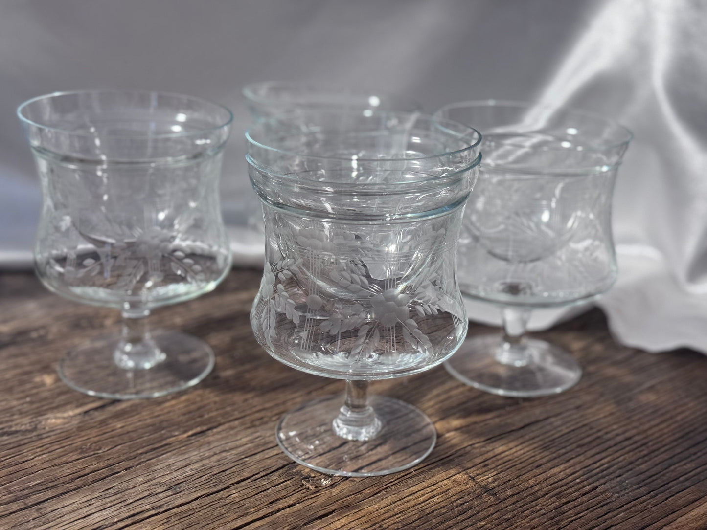 Crystal Cornflower Shrimp Cocktail Glasses