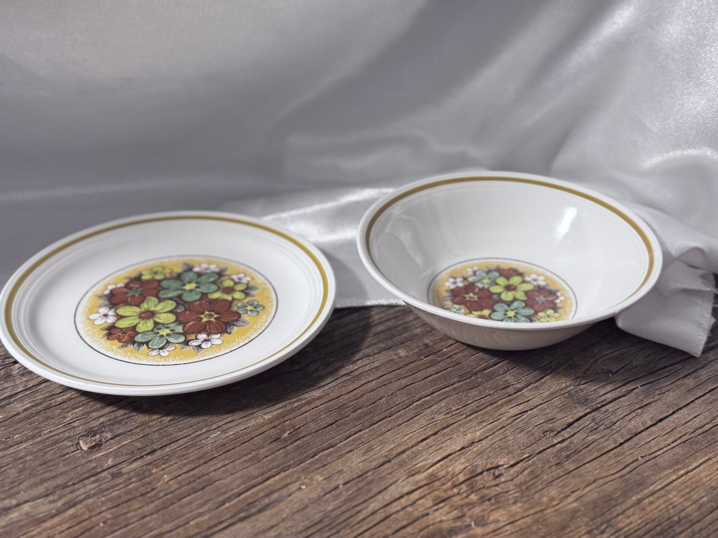 'SIENNA' Ironstone Ware Bowl & Saucer MYOTT England