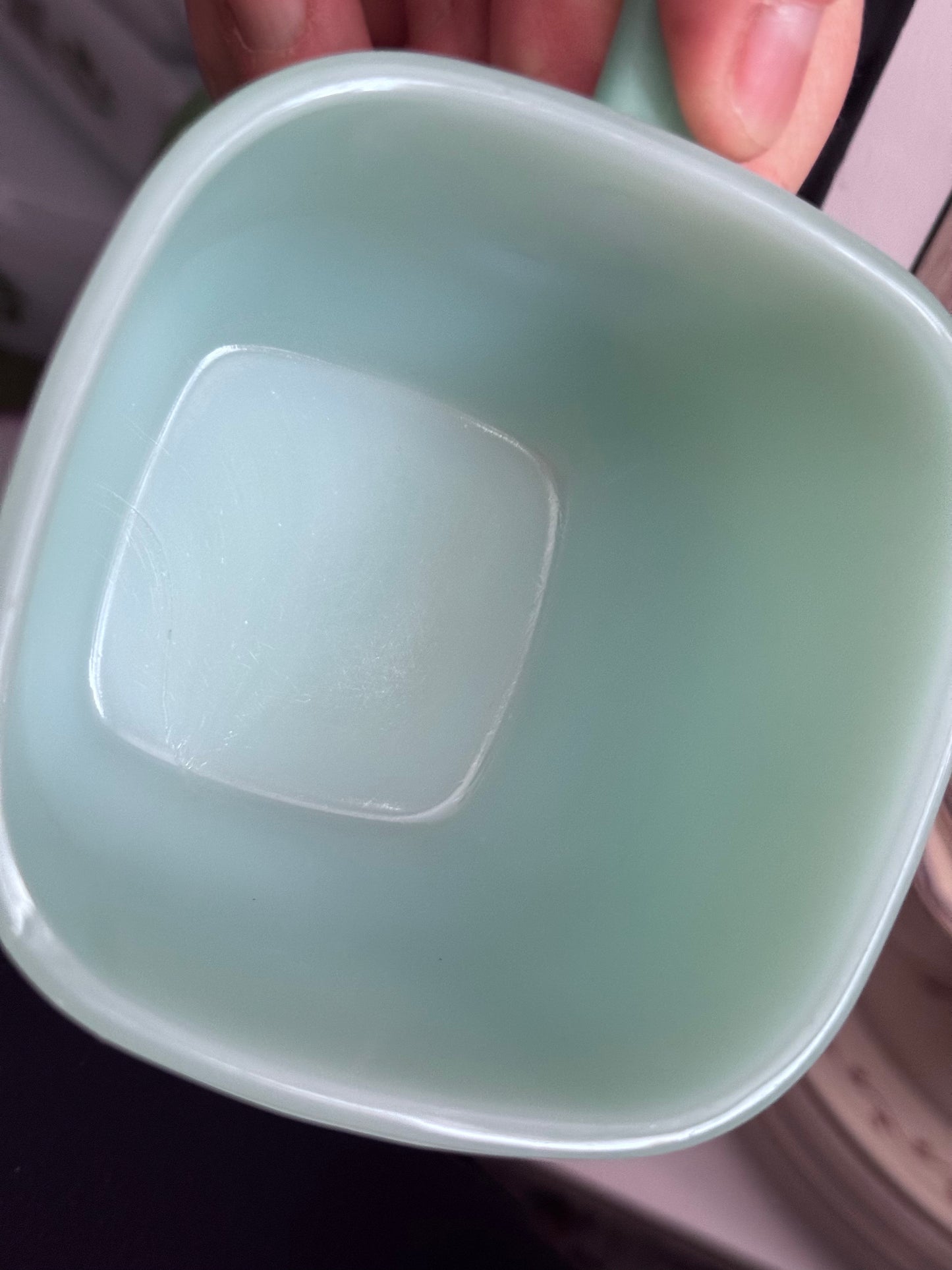 Glasbake Lipton Soup Pastel Square Coffee Mugs