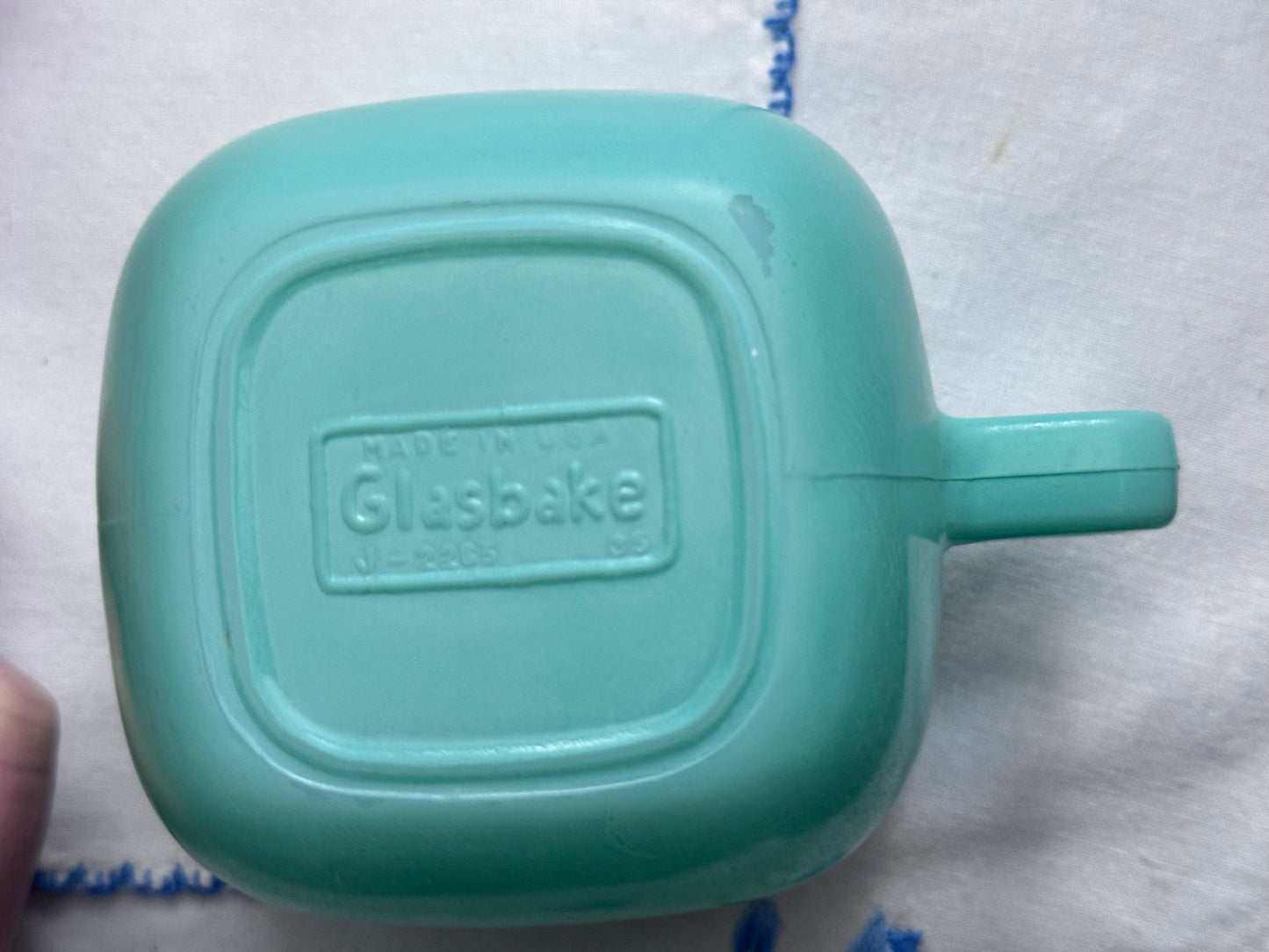Glasbake Lipton Soup Pastel Square Coffee Mugs