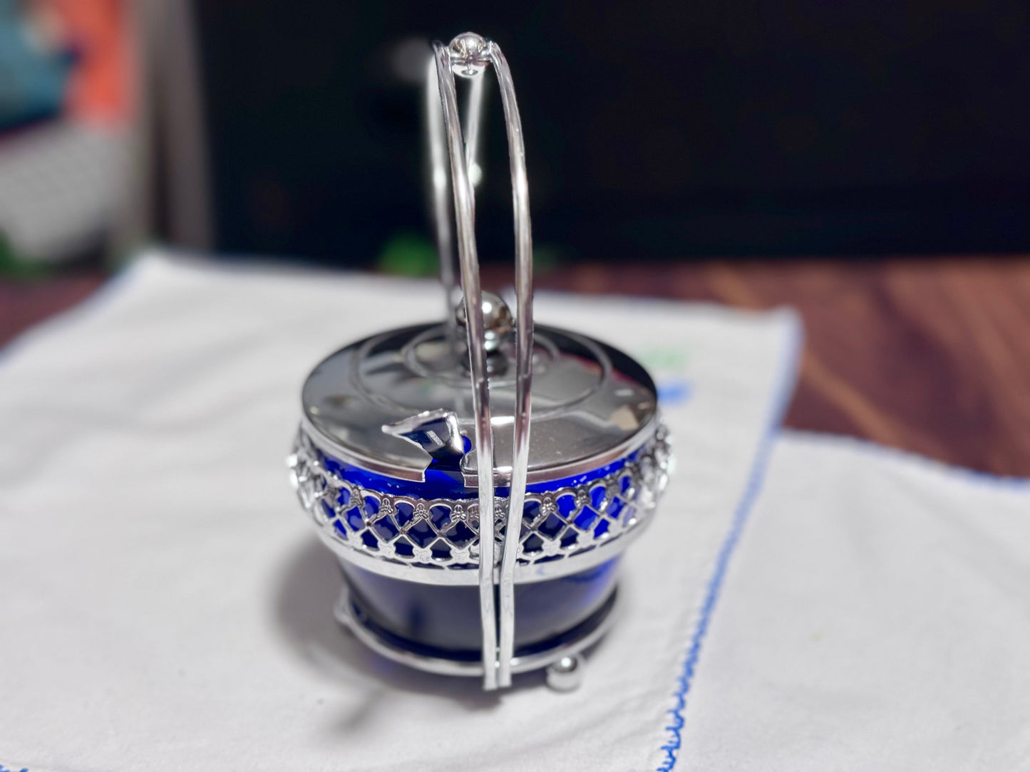 Chrome Plate Sugar Bowl/Jam Bowl