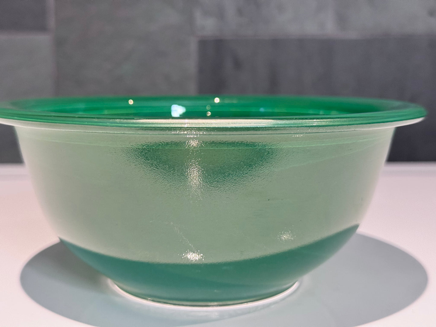 Pyrex Green Mixing Bowl with Clear Bottom #322