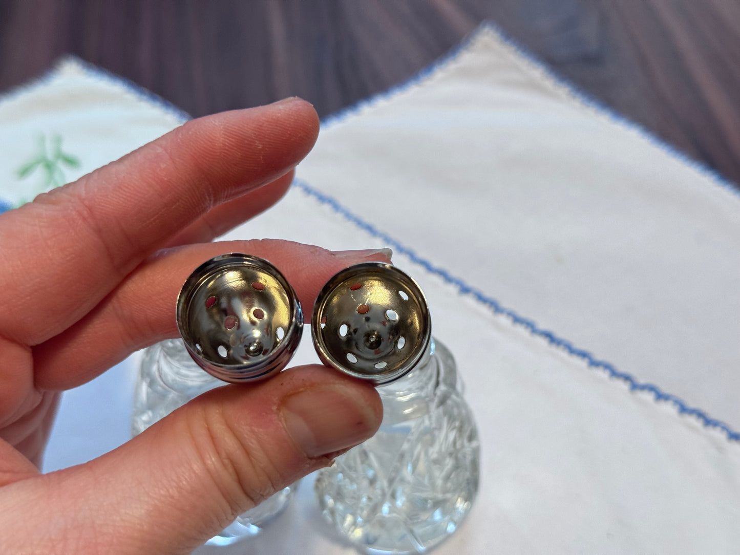Bohemia Glass 'Star of David' Salt & Pepper Shakers