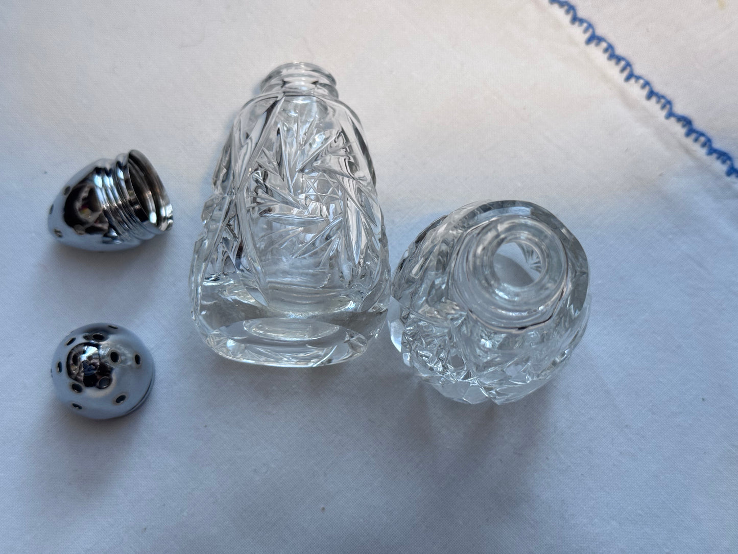 Bohemia Glass 'Star of David' Salt & Pepper Shakers