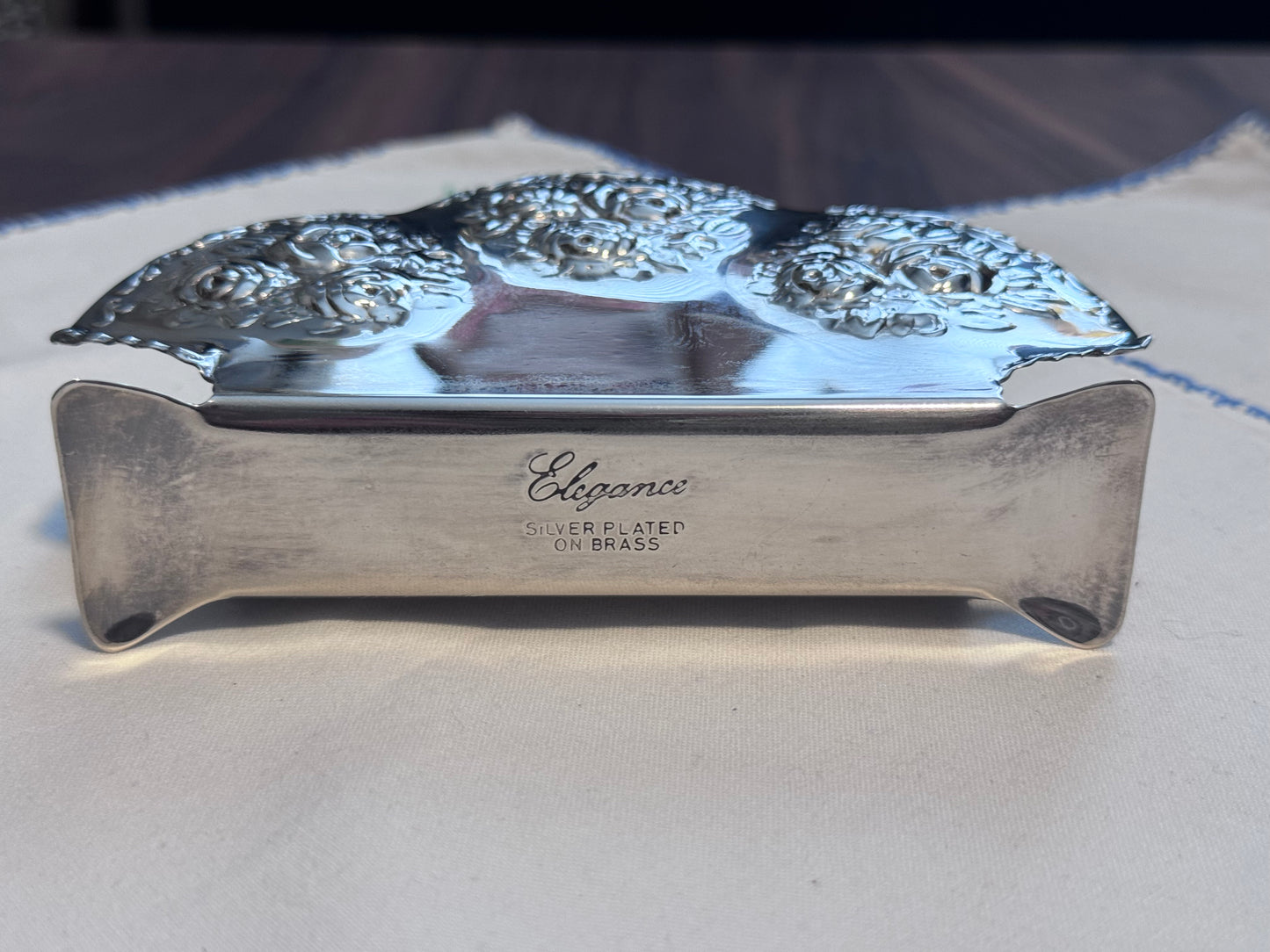 Elegance Silver Plated on Brass Rose Napkin Holder