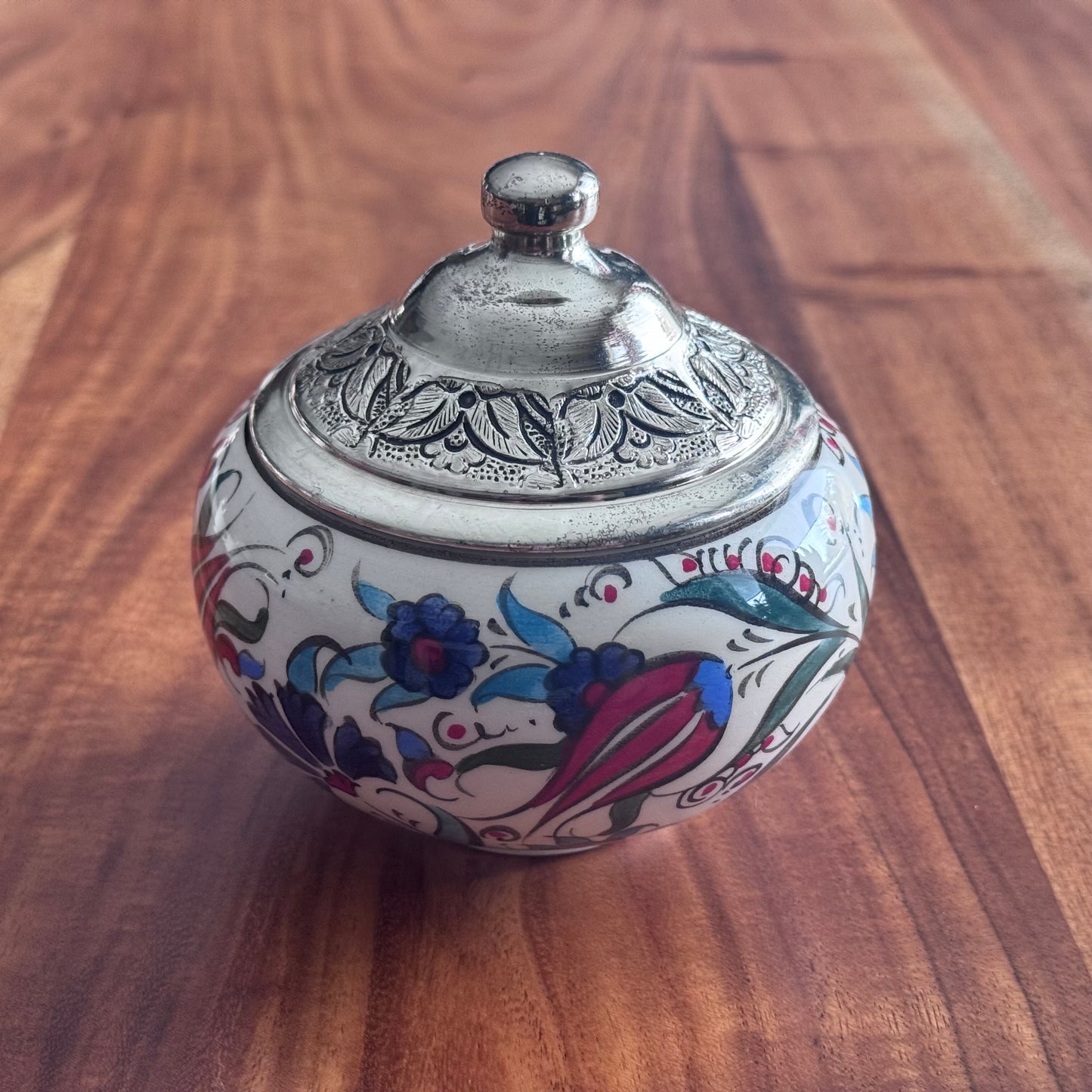Turkish Kutahya Lidded Jar