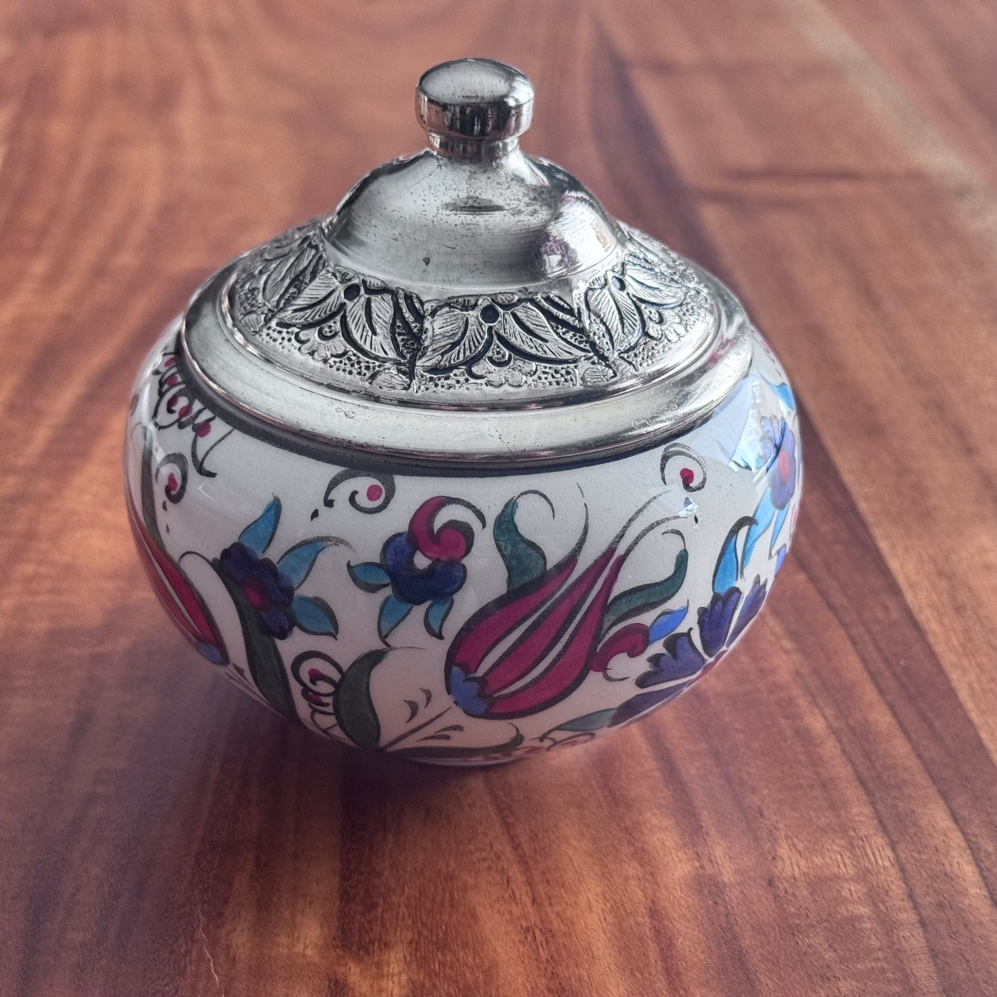 Turkish Kutahya Lidded Jar