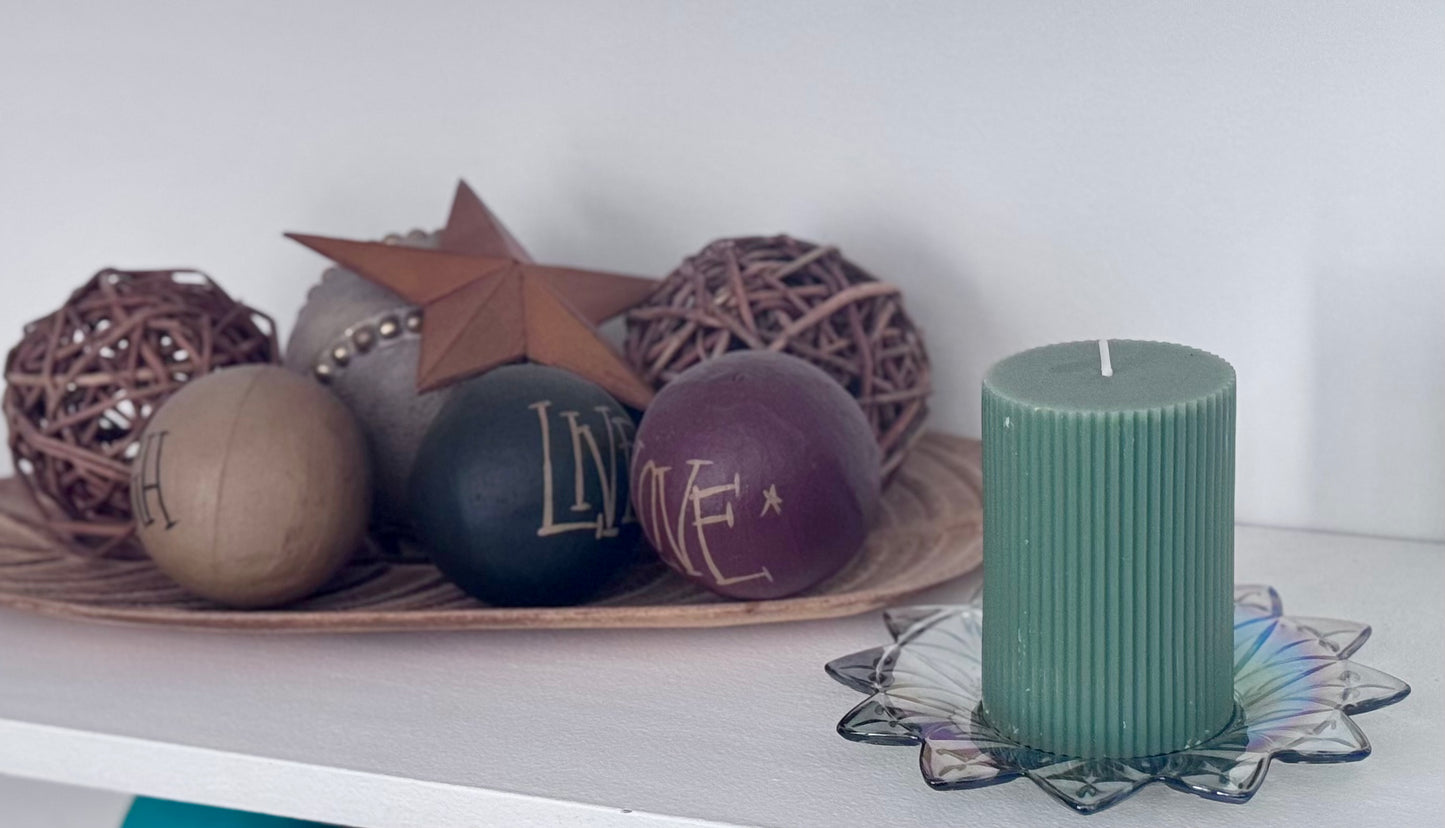 Iridescent Carnival Glass Petal Plate