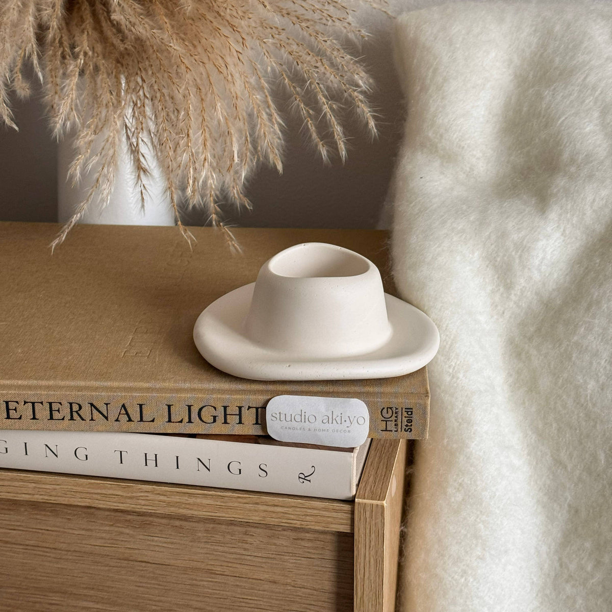 Cowboy Hat Match Holder & Striker | Modern Cowgirl Decor: Cream White