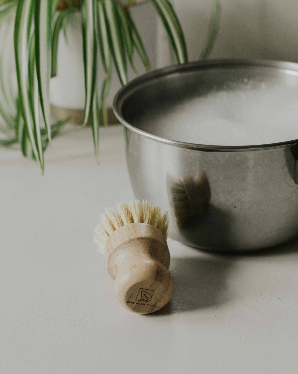 Bamboo Pot Brush | Sisal Fibre Palm Dish Brush
