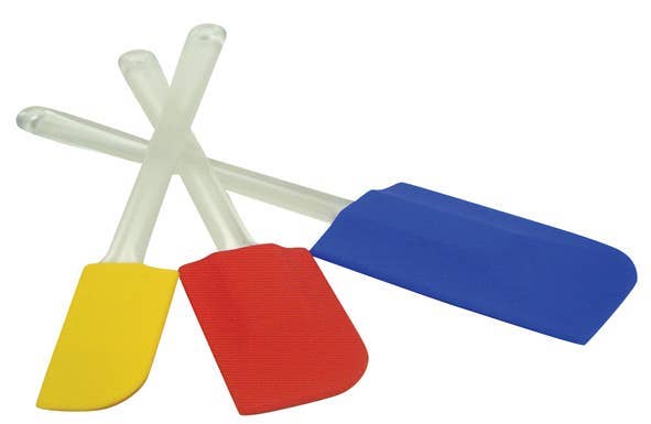 Kitchen Basics Silicone Spatula 3/ST 9.5,10,11" Assorted: Blue / Silicone / 25;26;29cm/9.5;10;11