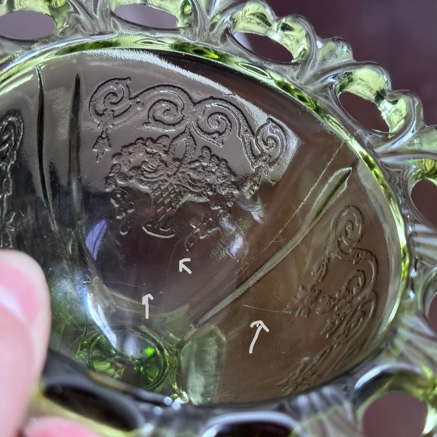 Indiana Green Glass Compote Dish