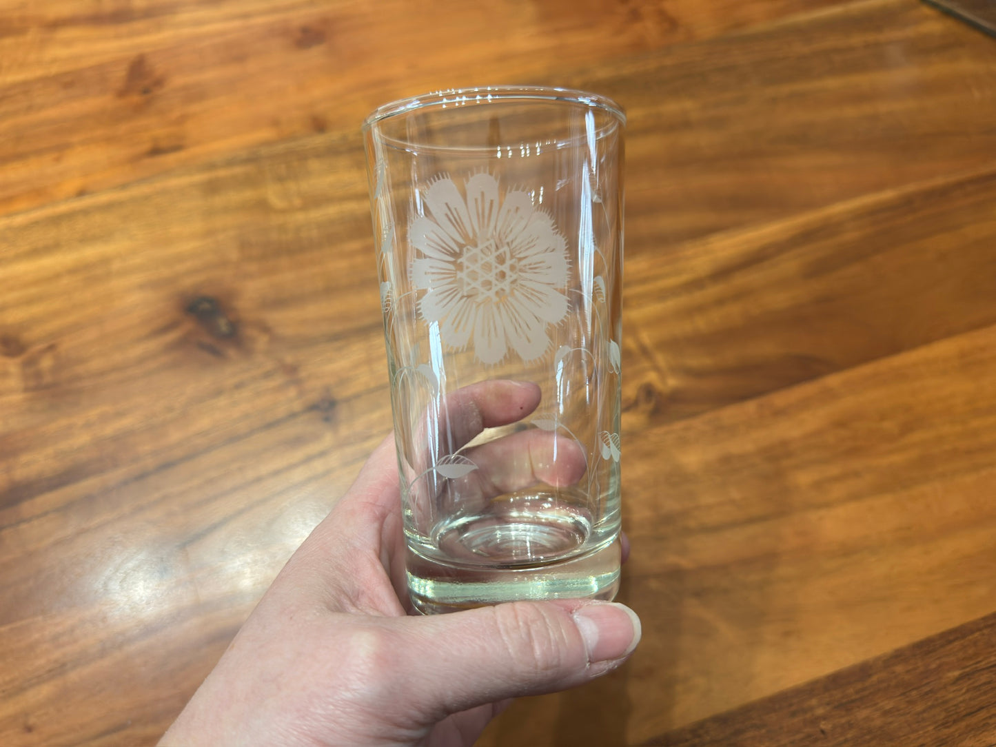 Dominion Glass Etched Floral Drinking Glasses