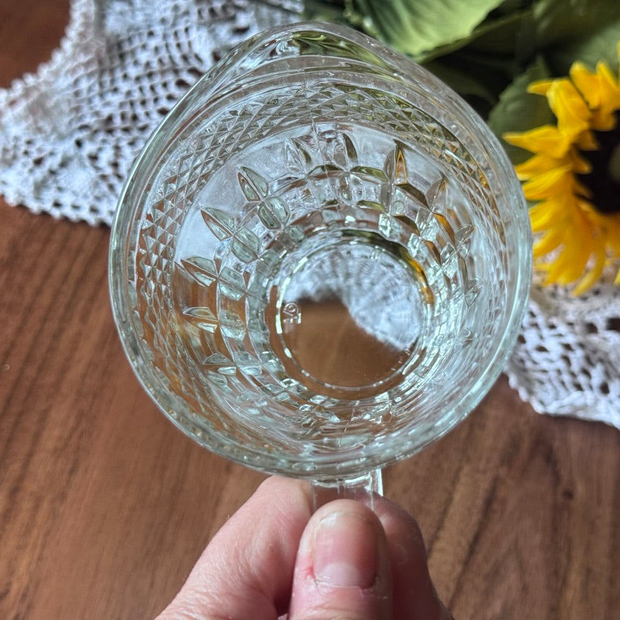 Covetro Italian Glass Creamer -Diamond & Block Pattern