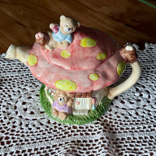 Mushroom House & Teddy Teapot