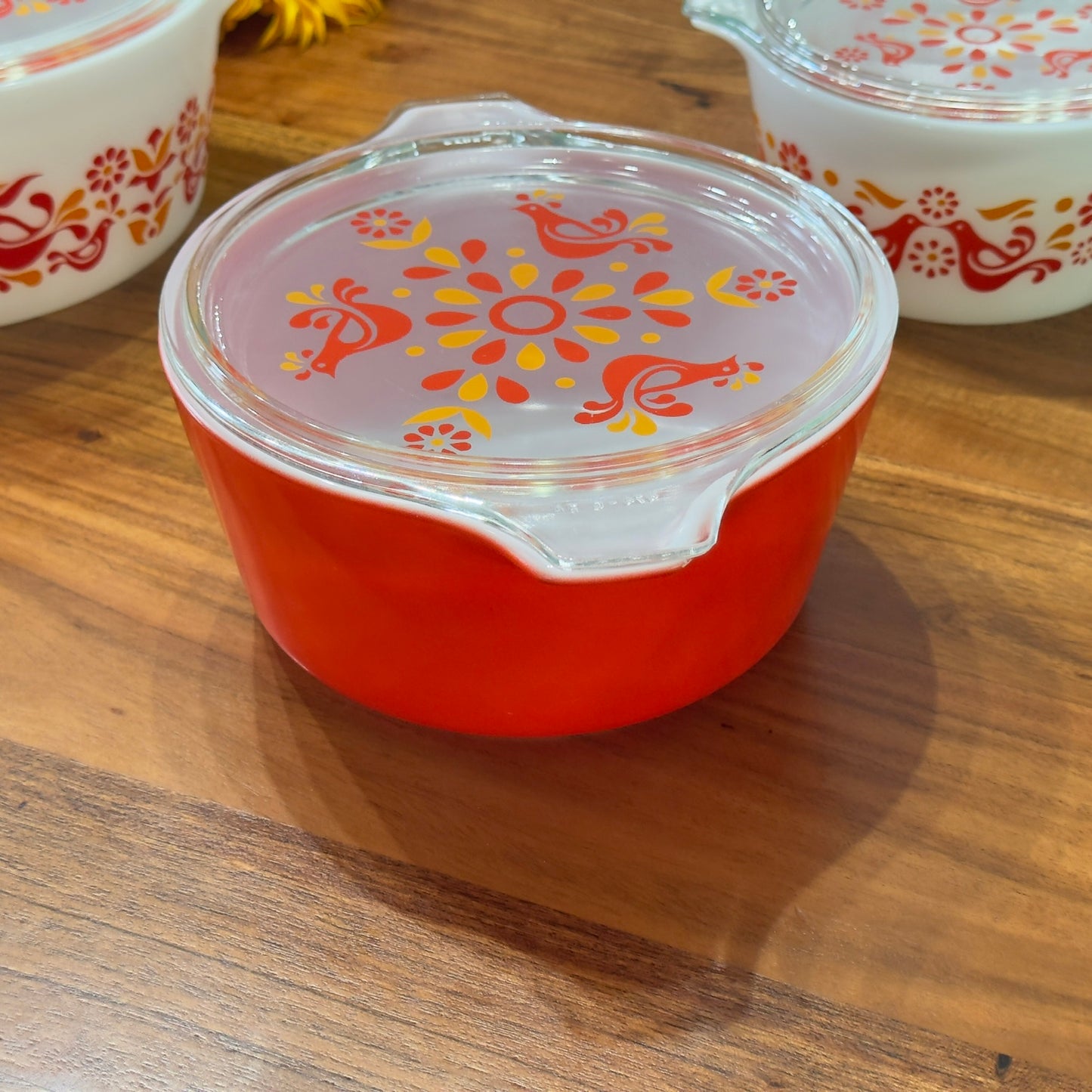 PYREX 'Friendship' 3 Piece Round Casserole With Lids