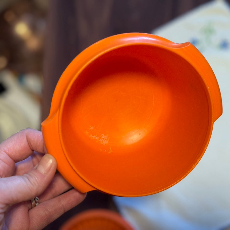 Orange Tupperware Bowls with Lids