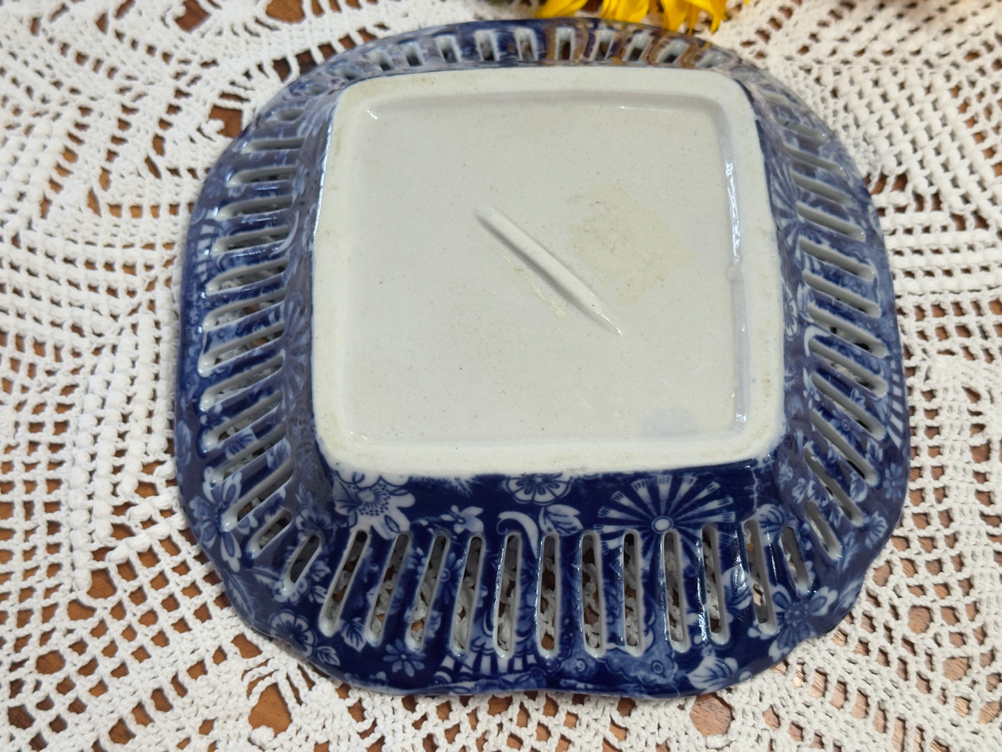 Blue & White Butterfly Ceramic Dish