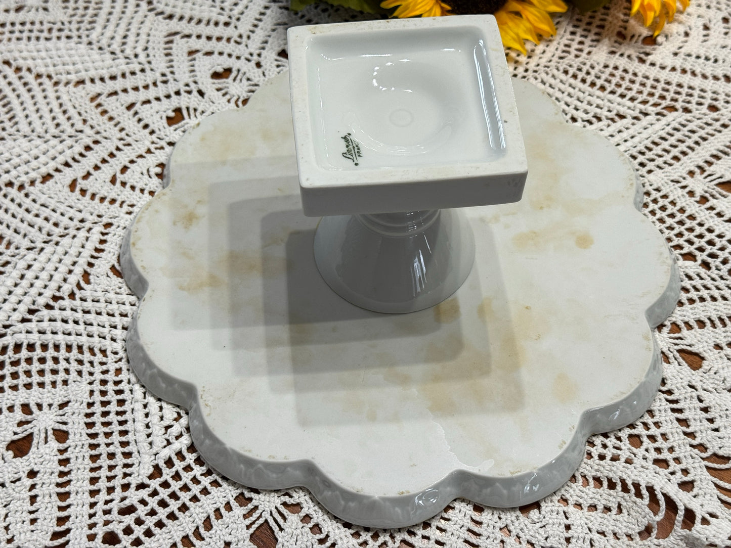 Limoges France Porcelain Cake Pedestal