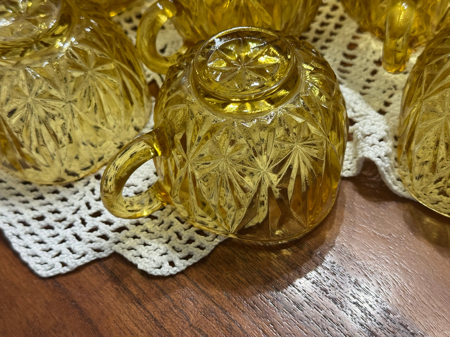 Hazel Atlas Amber Glass Williamsport Punch Bowl Set